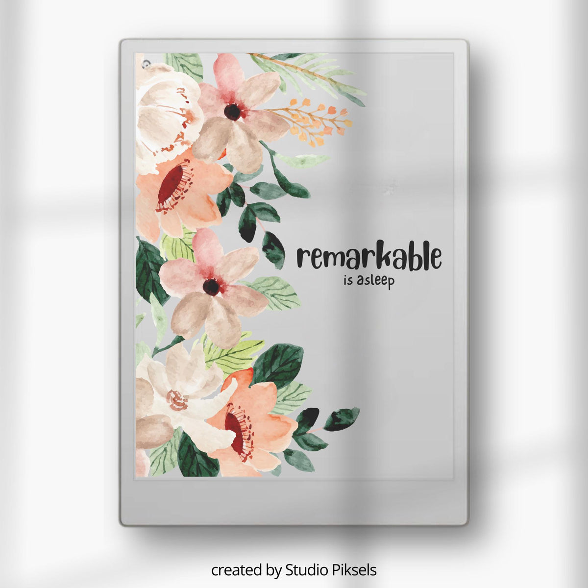 Sleep Screen for reMarkable Paper Pro With Botanical Design