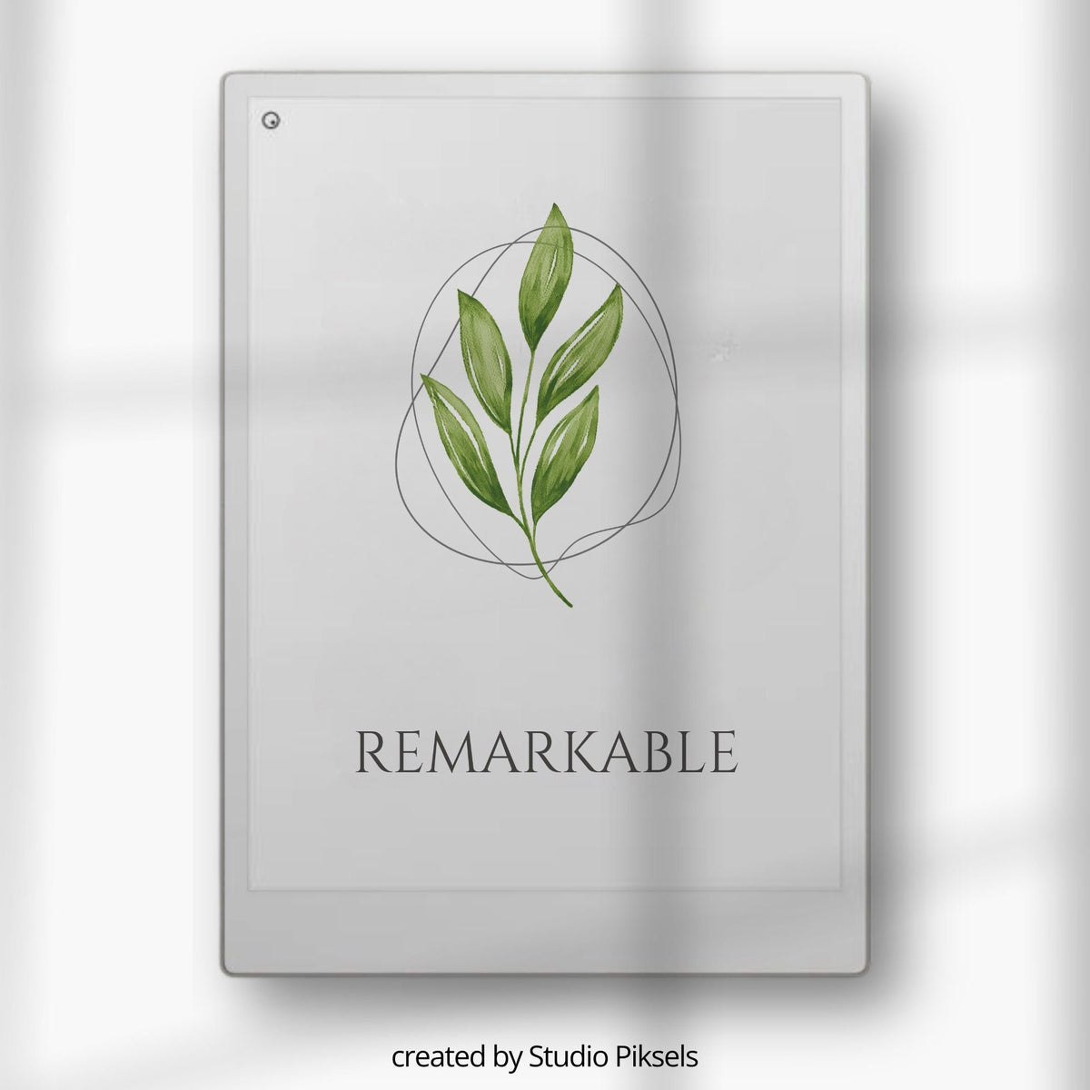 This sleep screen is optimized for the color display features of reMarkable Paper Pro and may also be used on compatible E Ink devices where the artwork will appear in grayscale.