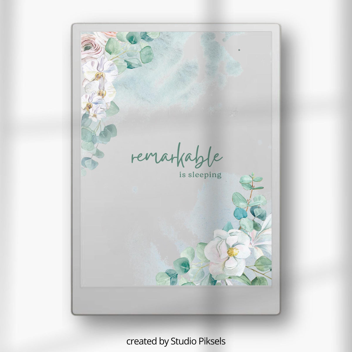 Sleep Screen for reMarkable Paper Pro With Flower Design