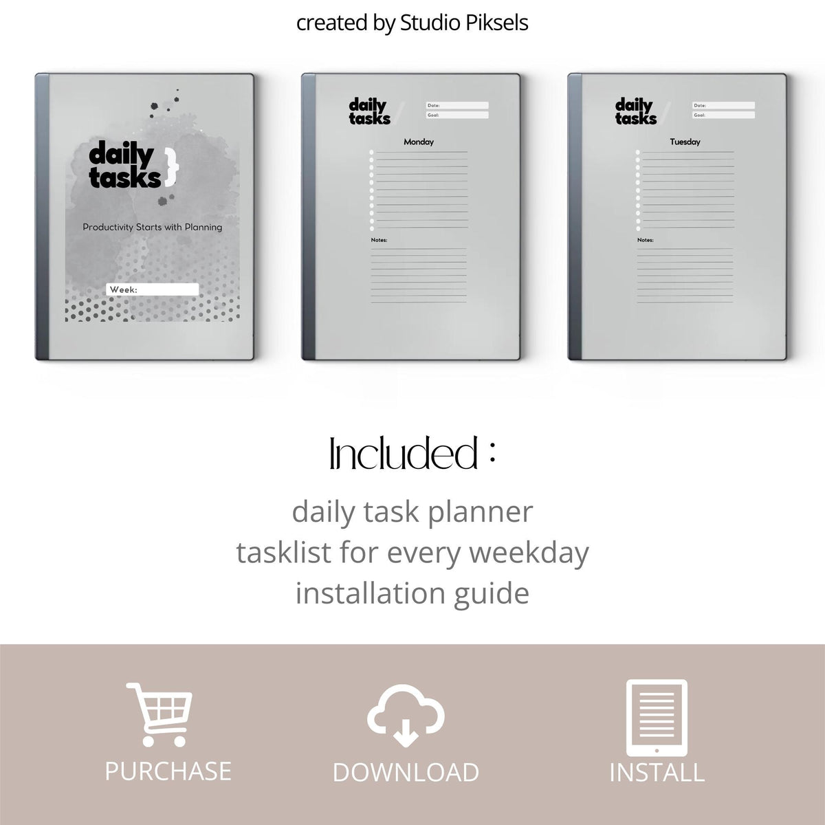Daily Task Planner for reMarkable