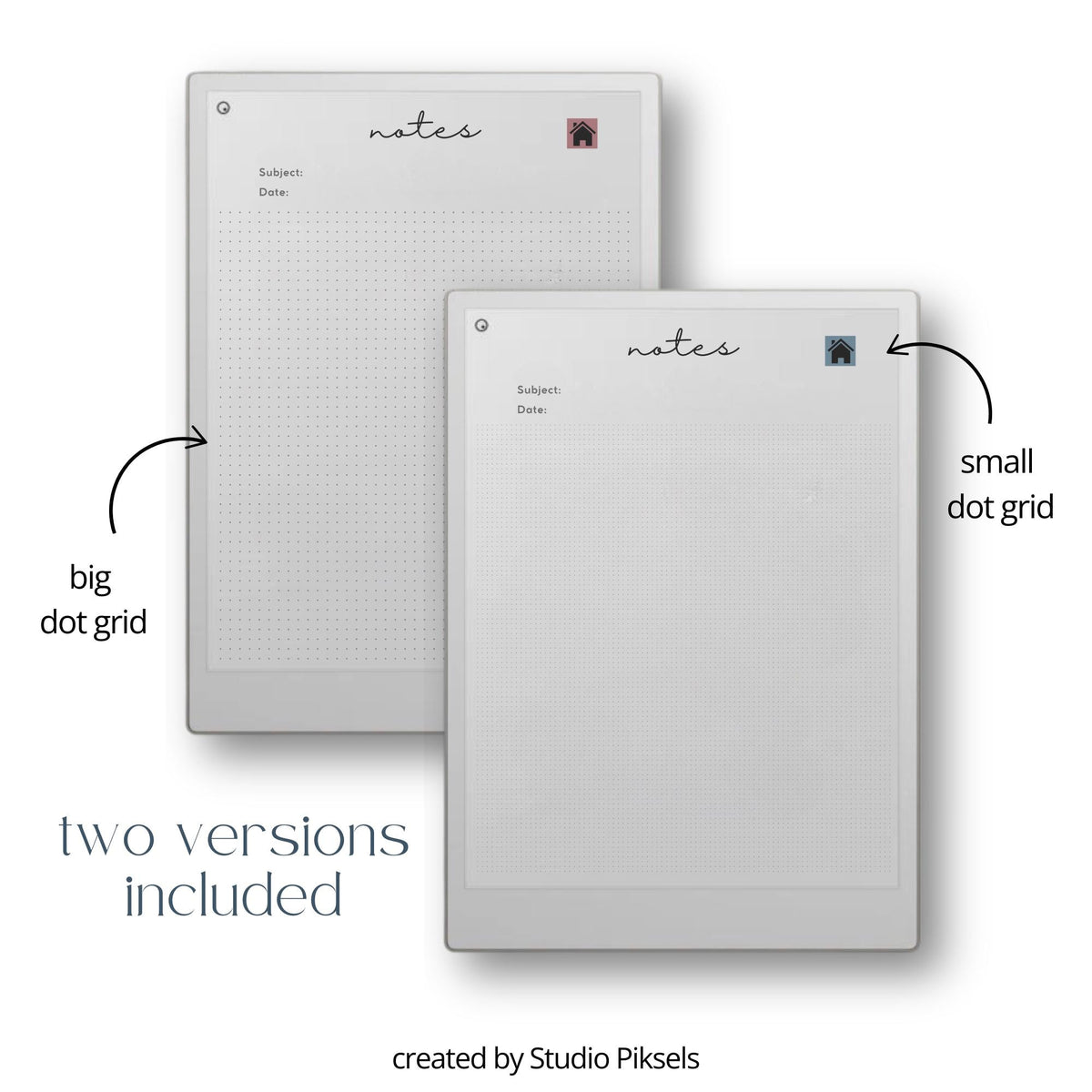 Hyperlinked Bullet Journal Bundle for reMarkable Paper Pro with dot grid notebook layouts, digital journaling pages, productivity planning templates, and reusable notebook PDFs.