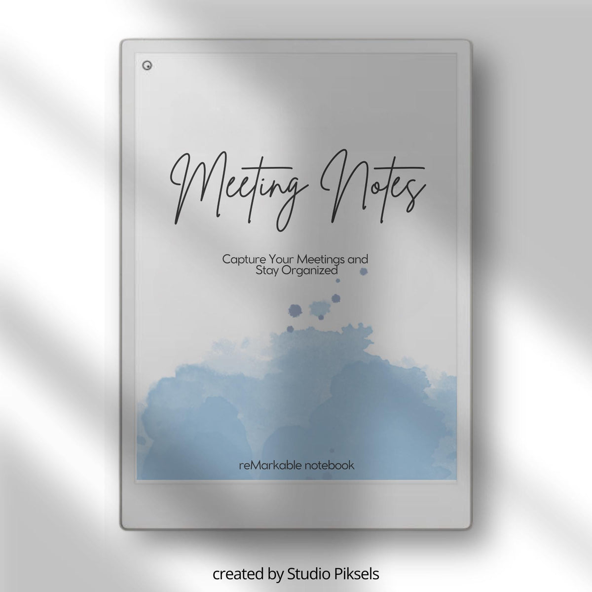 Meeting Minutes Template for reMarkable Paper Pro with structured meeting note layouts, lined writing pages, and professional digital notebooks for productivity and planning.