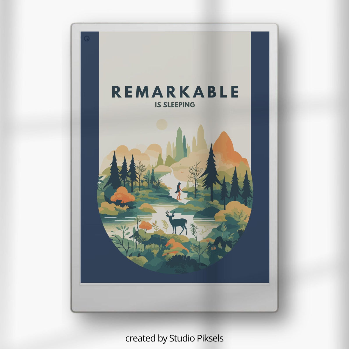 Landscape sleep screen bundle for reMarkable Paper Pro featuring watercolor nature scenes with forests, gardens, lakes, and peaceful outdoor artwork designed for calming E Ink device customization.