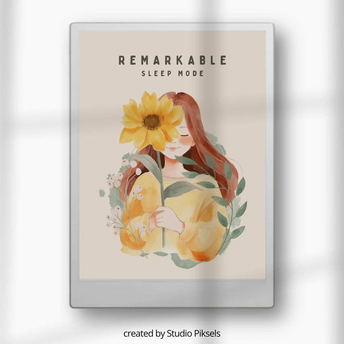 Sleep Screen for reMarkable Paper Pro With Sunflower Design