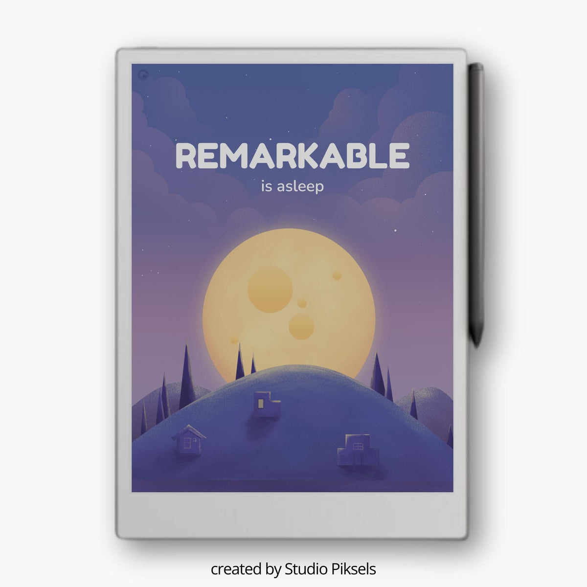 Enhance your reMarkable Paper Pro with this bundle of seven celestial-inspired sleep screens. Featuring moons, starry skies, and tranquil forest scenes, each design brings a peaceful and relaxing display to your device.