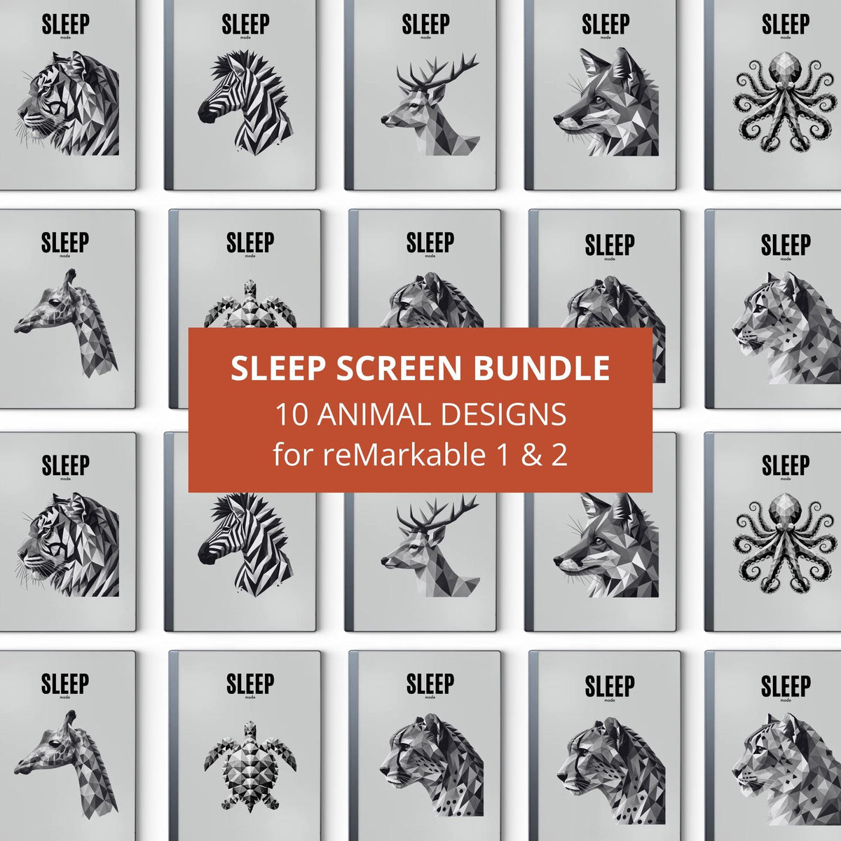 Sleep Screen Bundle for reMarkable with Animal Art