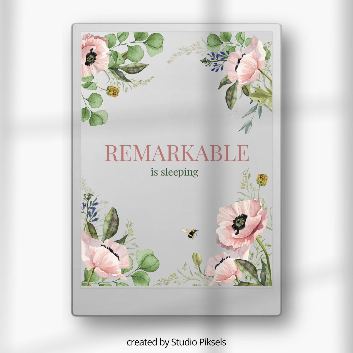 Sleep Screen for reMarkable Paper Pro With Pink Flowers
