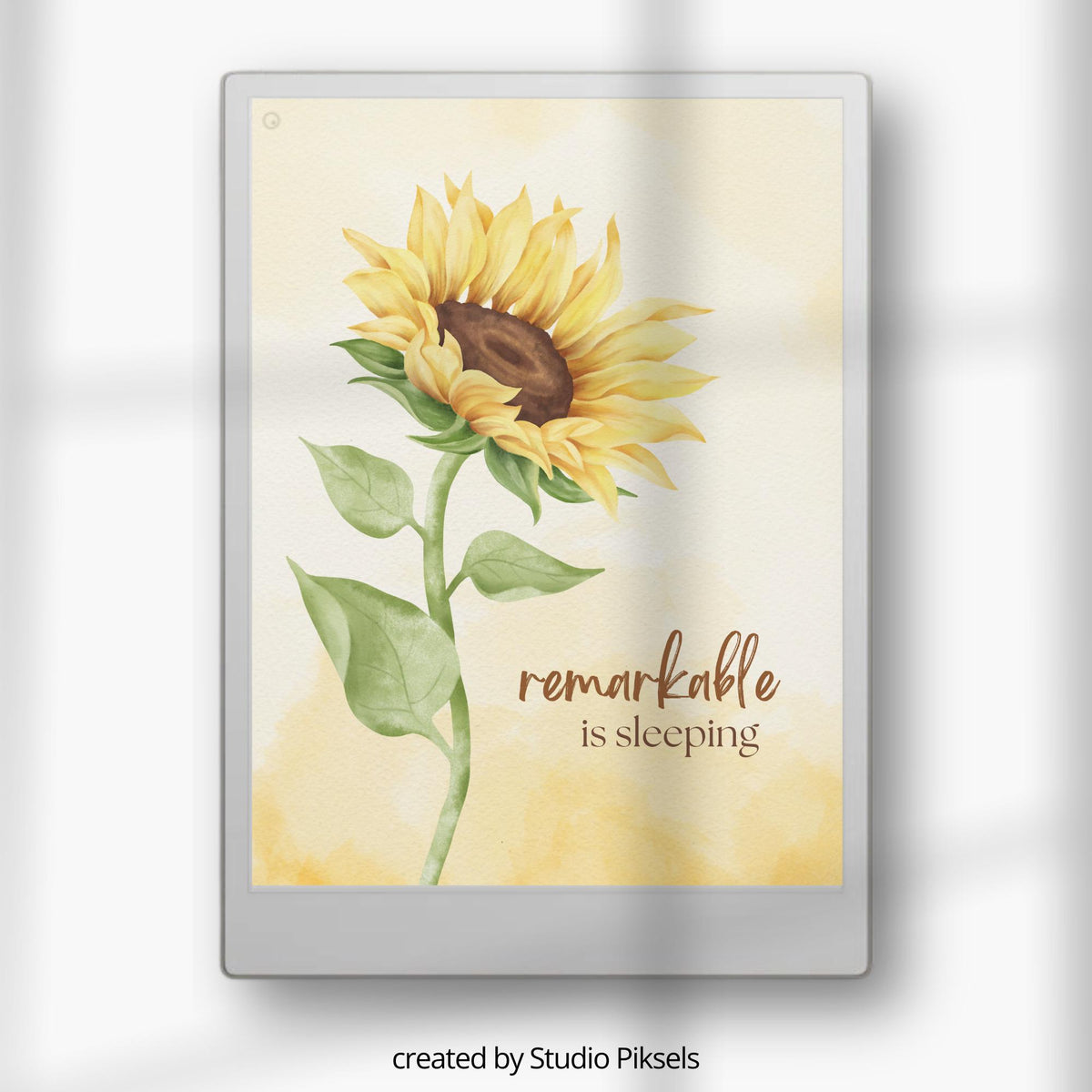 Sleep Screen for reMarkable Paper Pro With Sunflower Design
