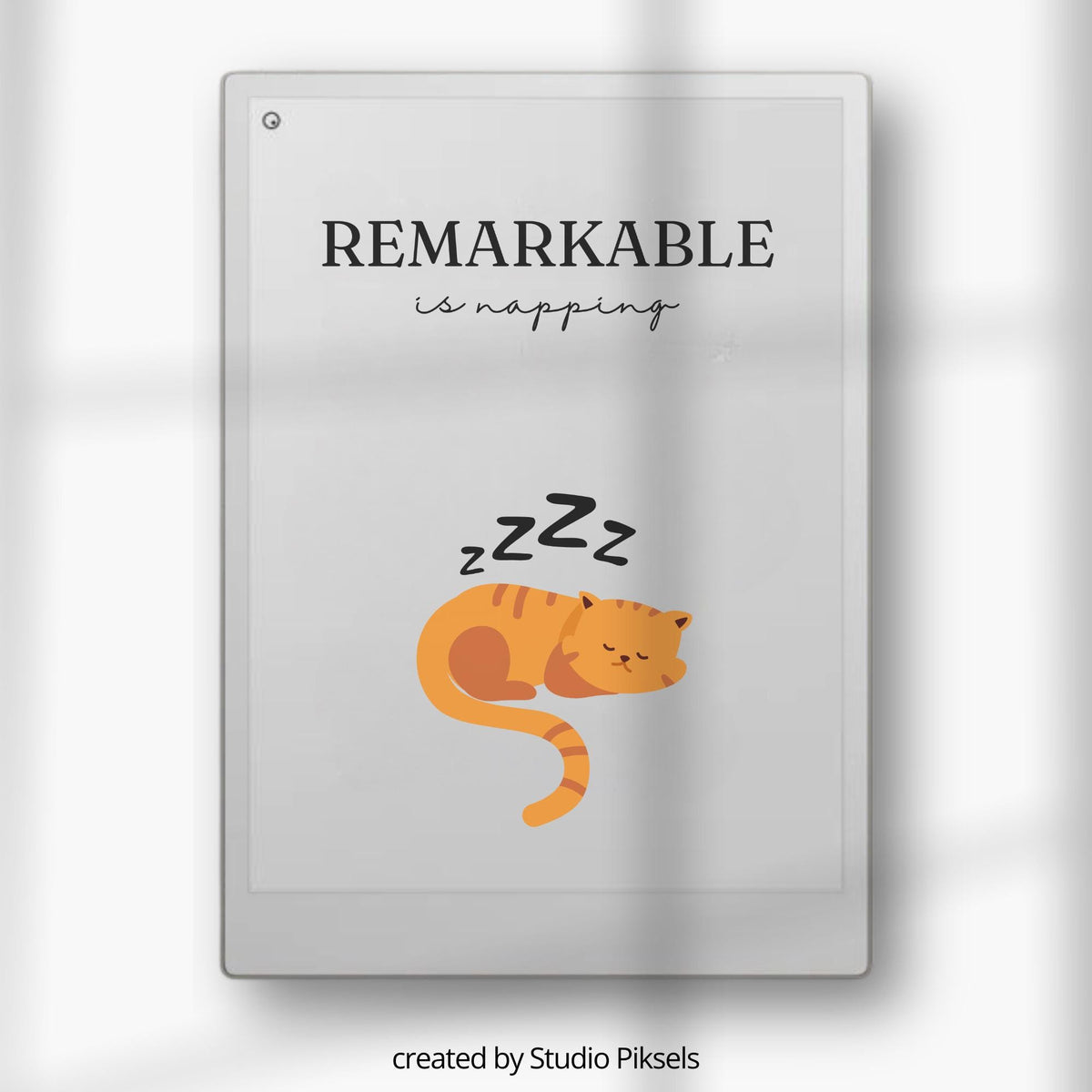 Sleep Screen for reMarkable Paper Pro With Napping Cat