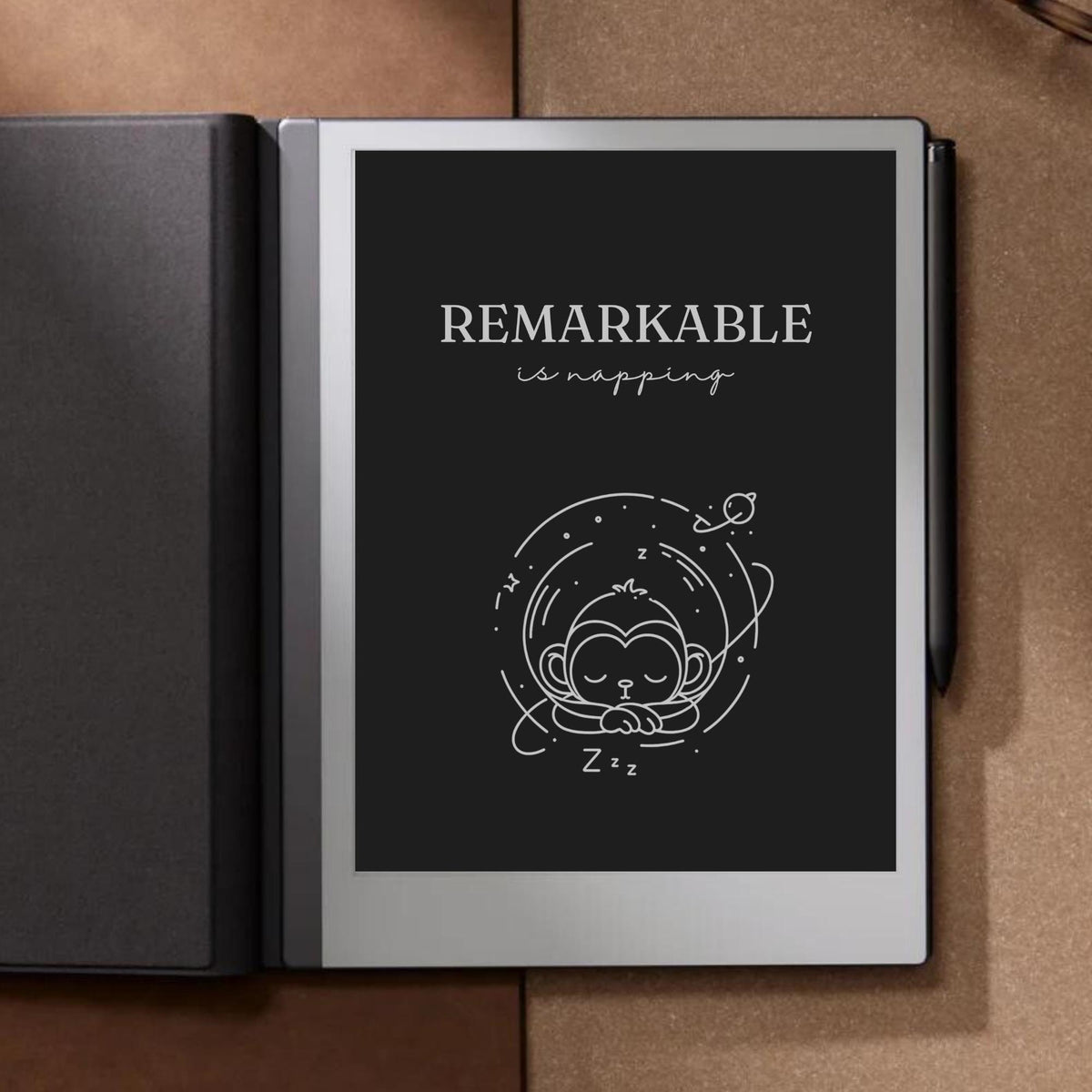 Sleep Screen for reMarkable With Space Monkey