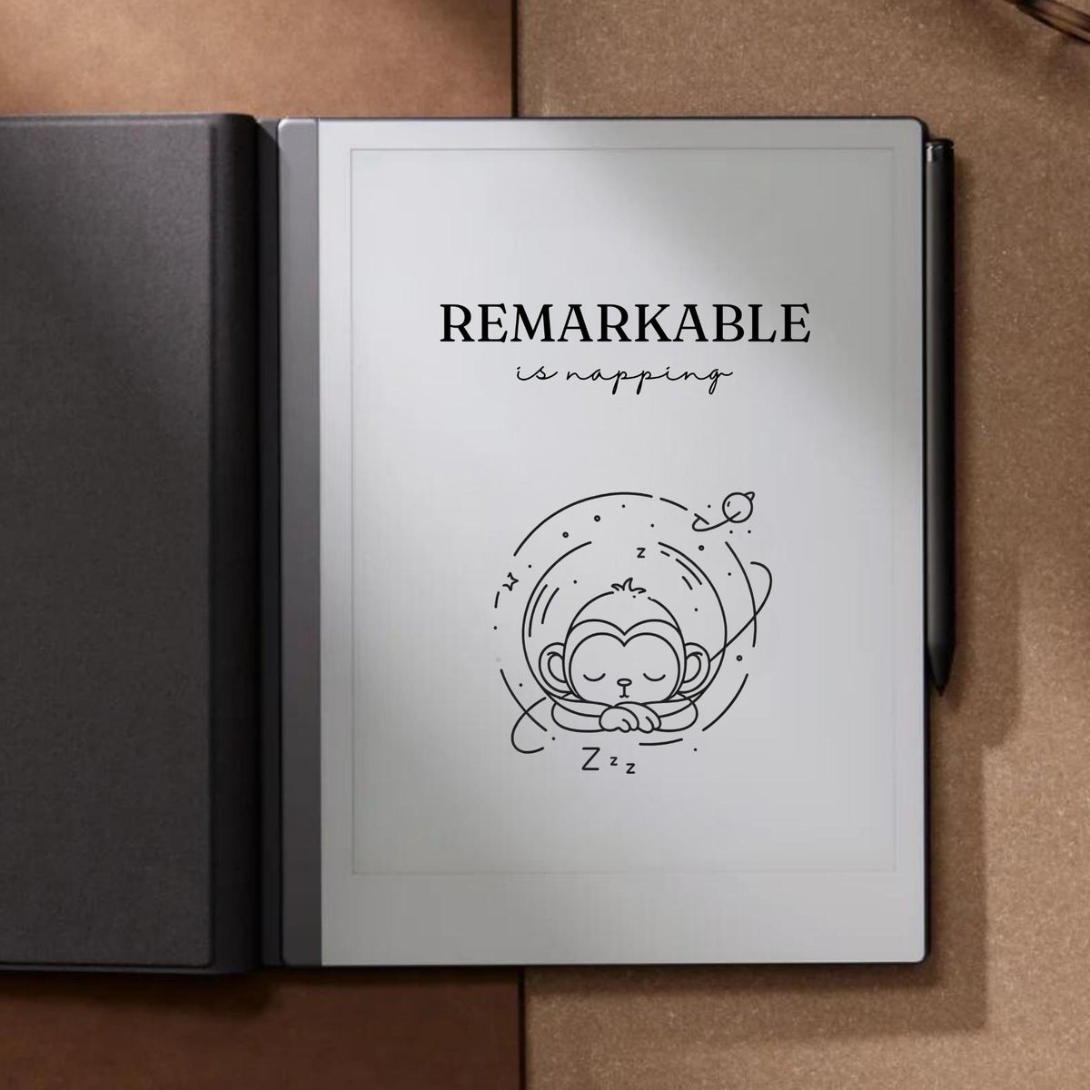 Sleep Screen for reMarkable With Space Monkey