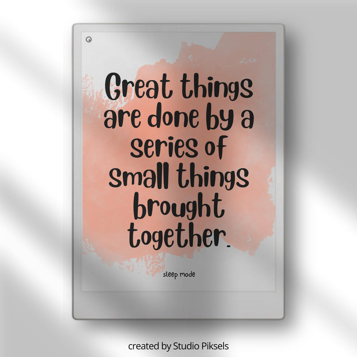 Motivational Sleep Screen Bundle for reMarkable Paper Pro. Featuring uplifting quotes paired with colorful watercolor backgrounds, these sleep screens add a creative and positive touch.