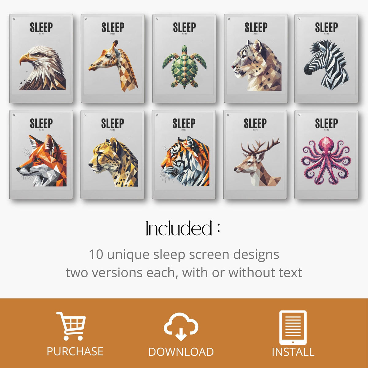 Sleep Screen Bundle for reMarkable Paper Pro With Animal Art