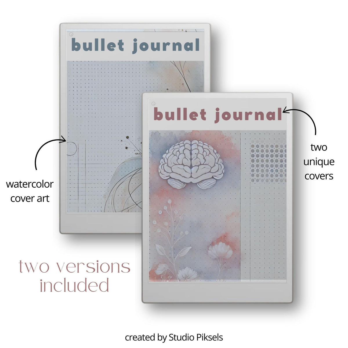 Hyperlinked Bullet Journal Bundle for reMarkable Paper Pro with dot grid notebook layouts, digital journaling pages, productivity planning templates, and reusable notebook PDFs.