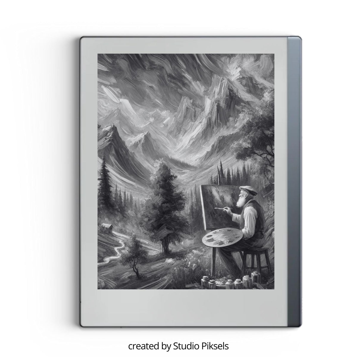 Add a creative and artistic touch to your reMarkable device with this collection of painting-style sleep screens. Designed for grayscale E Ink displays, these illustrated screens bring imagination, storytelling, and personality to your tablet while maintaining excellent clarity and detail.