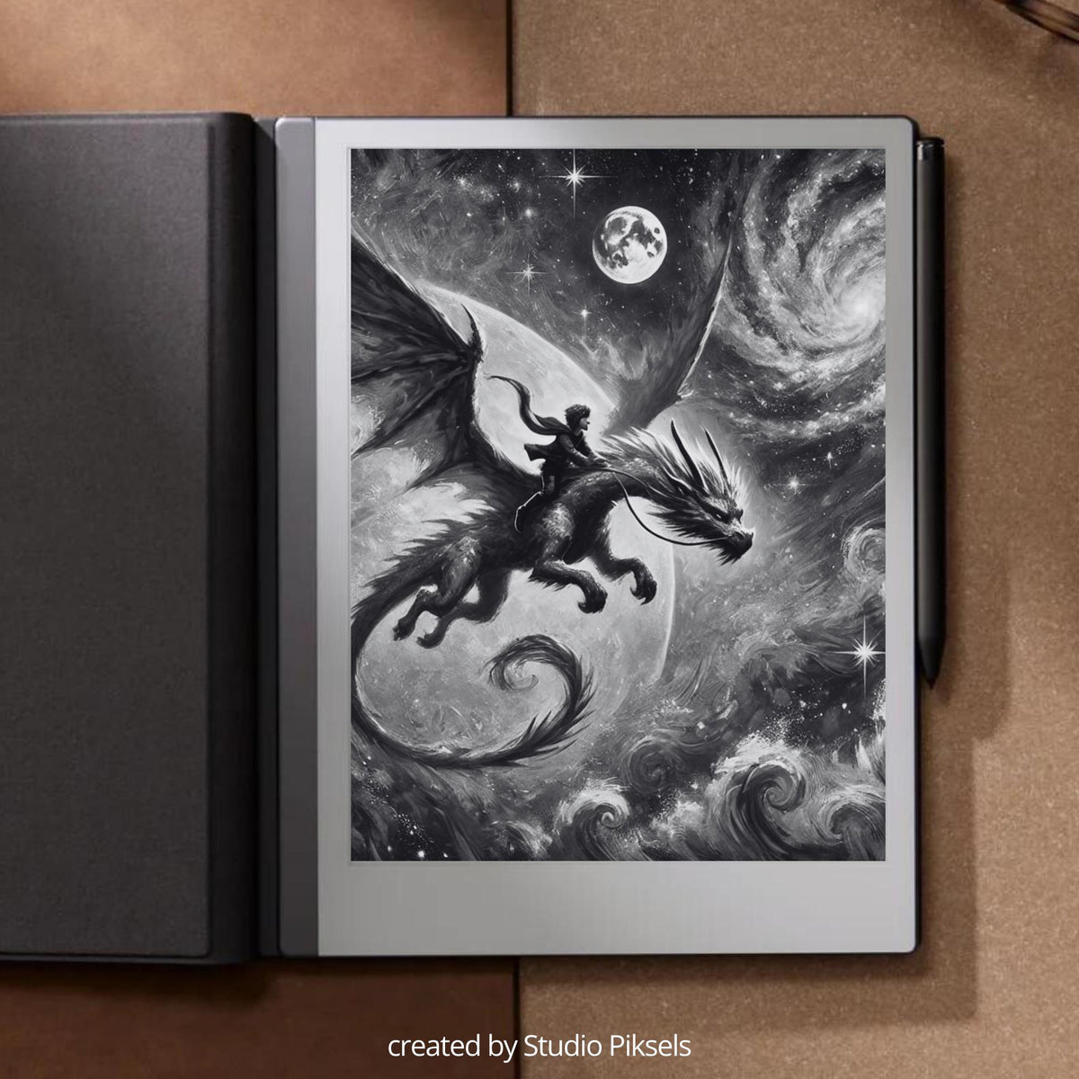 Add a creative and artistic touch to your reMarkable device with this collection of painting-style sleep screens. Designed for grayscale E Ink displays, these illustrated screens bring imagination, storytelling, and personality to your tablet while maintaining excellent clarity and detail.