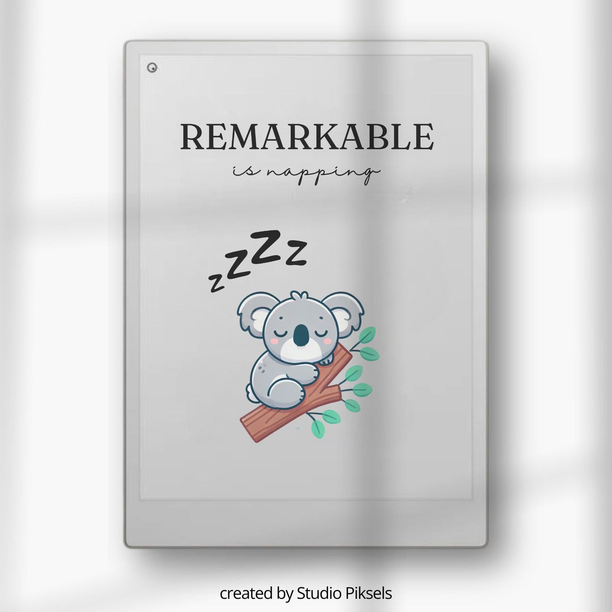 Sleep Screen for reMarkable Paper Pro With Napping Koala