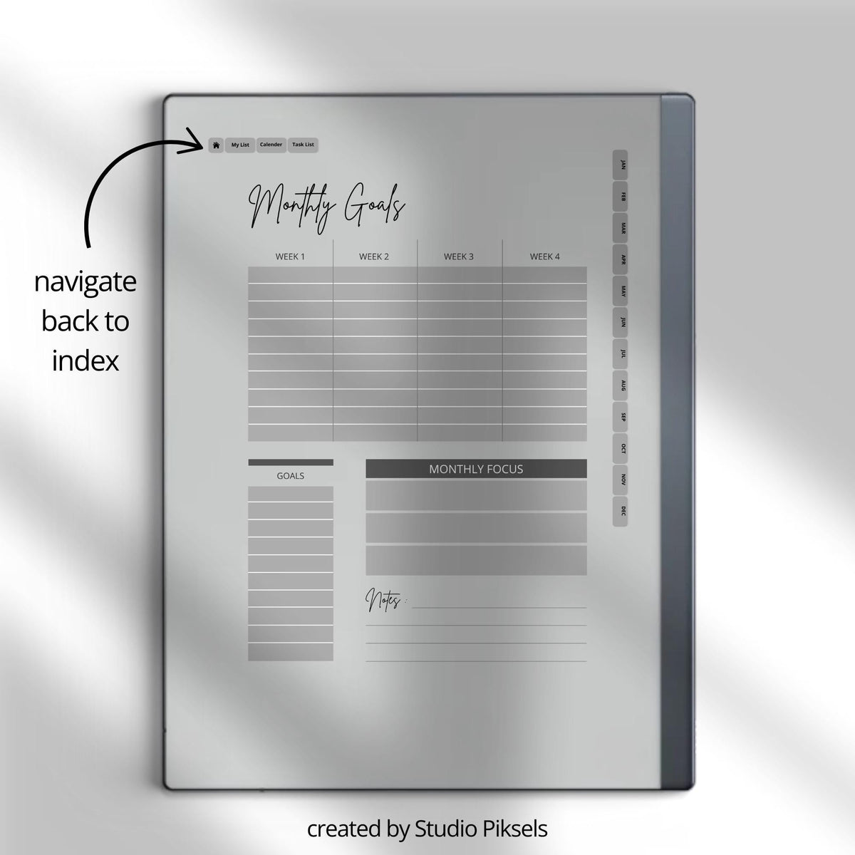 2025 Reading Planner for reMarkable