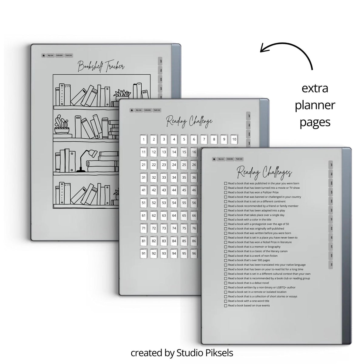 2025 Reading Planner for reMarkable