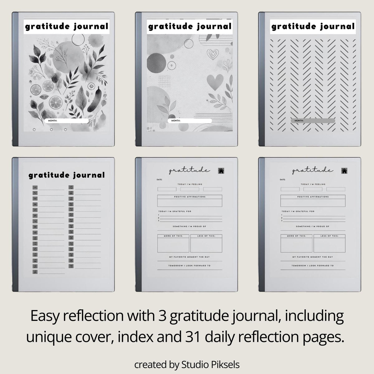 Hyperlinked Gratitude Journal Bundle for reMarkable