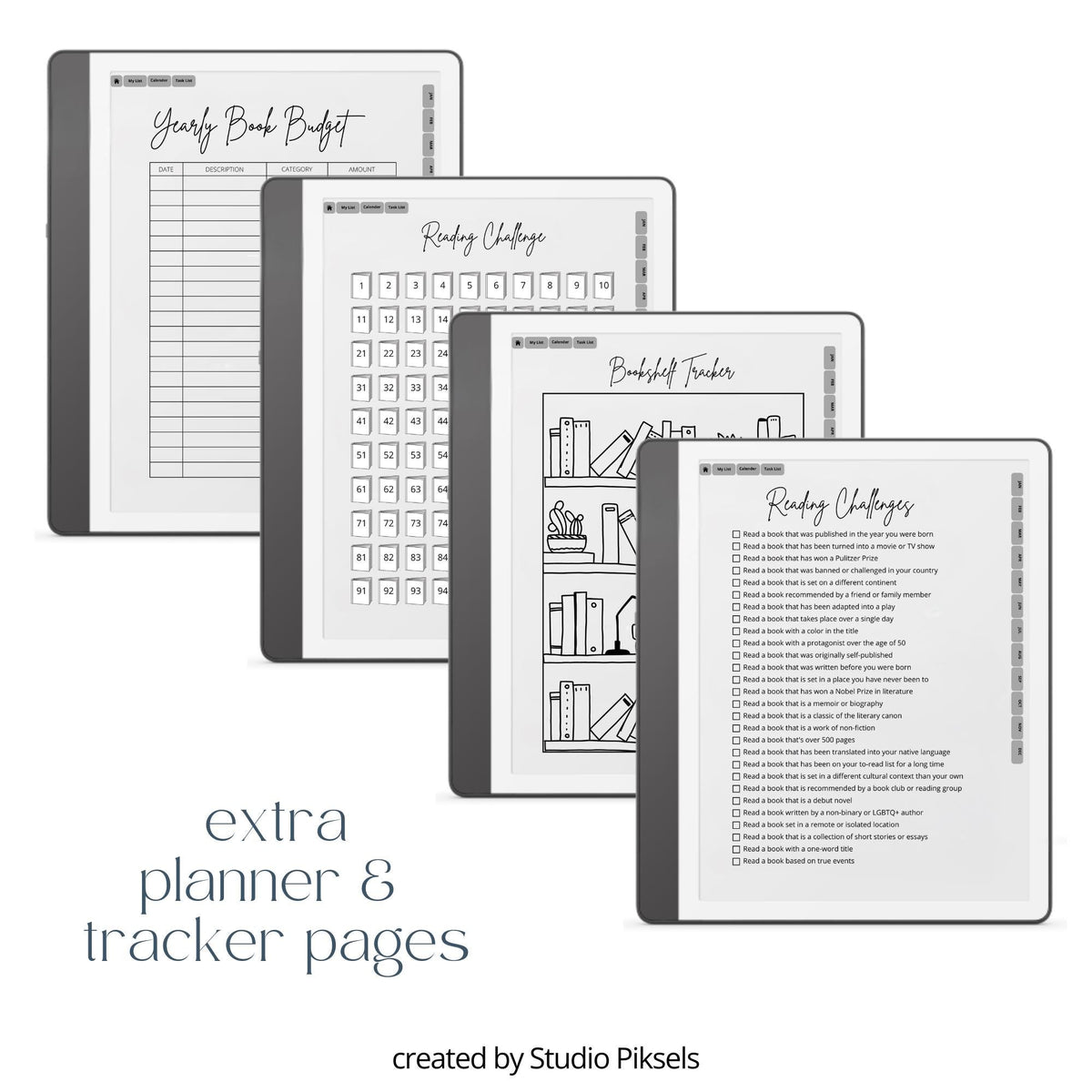Hyperlinked Reading Planner for Kindle Scribe