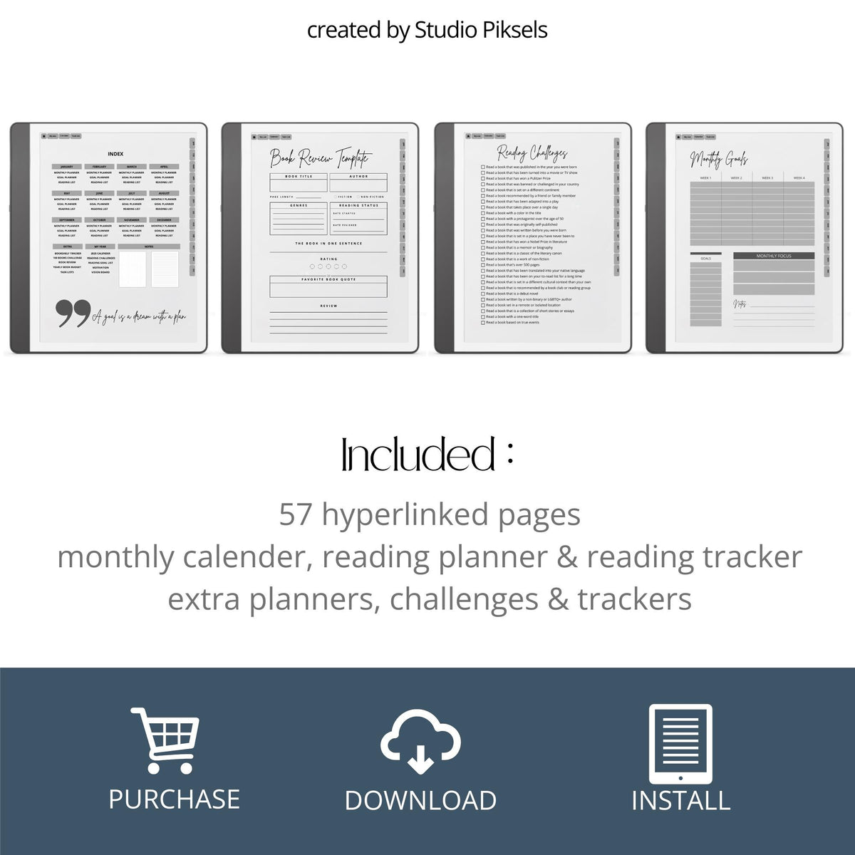 Hyperlinked Reading Planner for Kindle Scribe