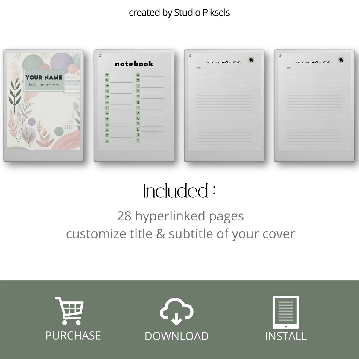 CUSTOM Hyperlinked Pregnancy Book for reMarkable Paper Pro