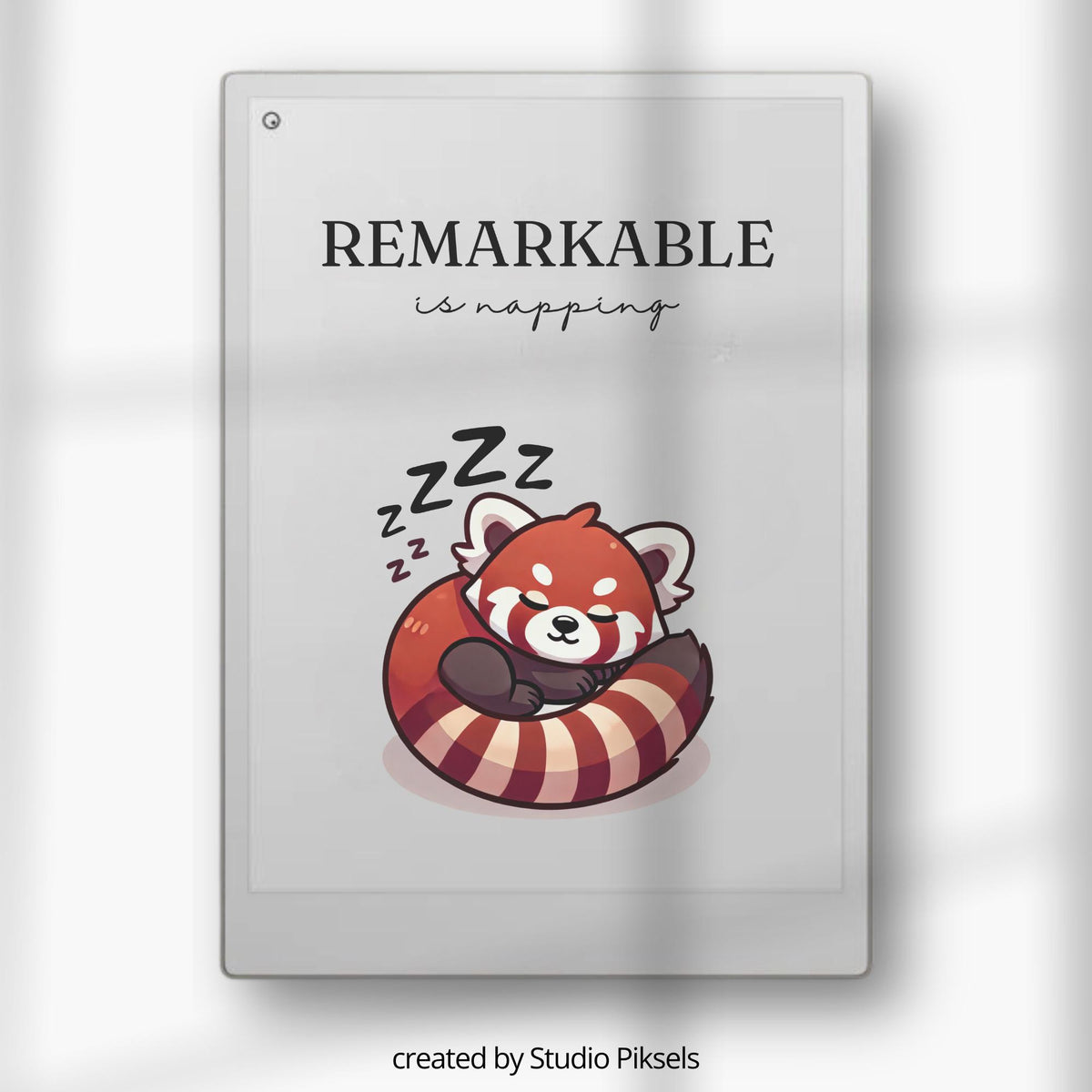 Sleep Screen for reMarkable Paper Pro With Napping Red Panda
