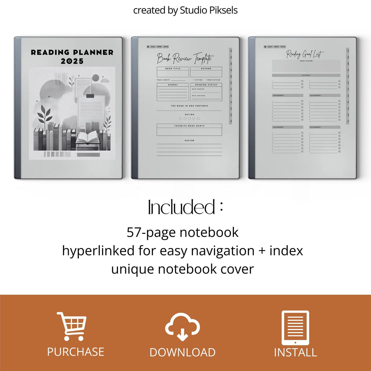 2025 Reading Planner for reMarkable