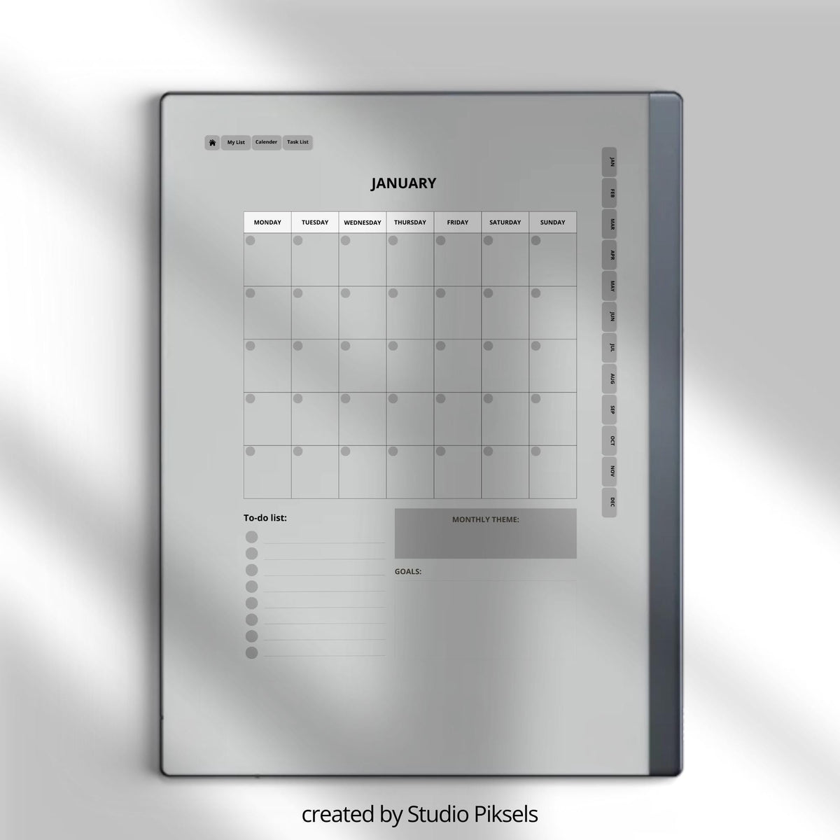2025 Reading Planner for reMarkable