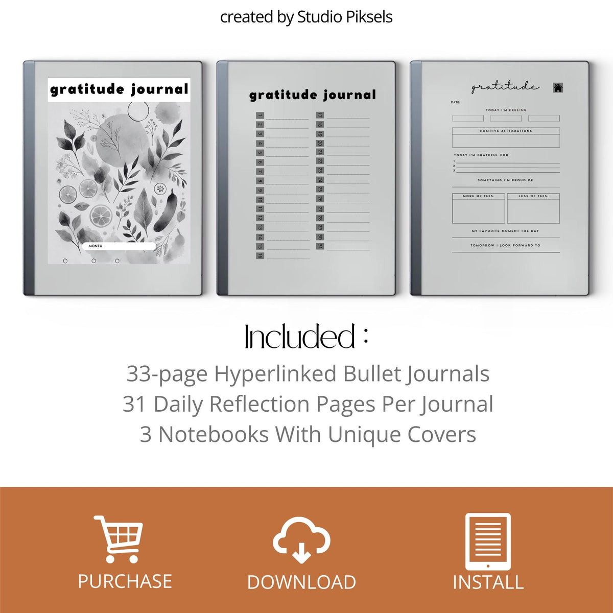 Hyperlinked Gratitude Journal Bundle for reMarkable