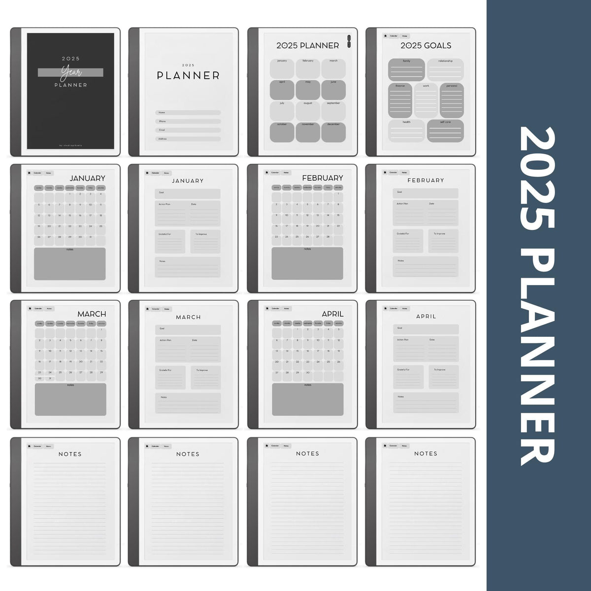 2025 Year Planner for Kindle Scribe
