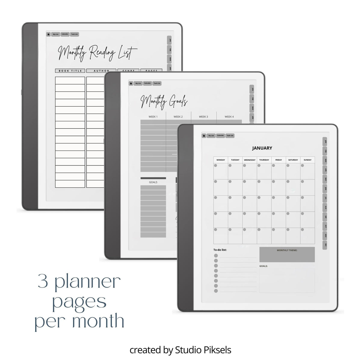 Hyperlinked Reading Planner for Kindle Scribe