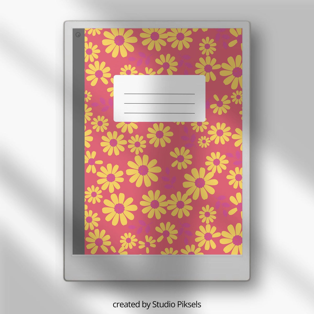 Artistic notebook cover bundle for the reMarkable Paper Pro featuring 13 colorful floral and botanical digital covers, planner aesthetics, and file organization layouts.