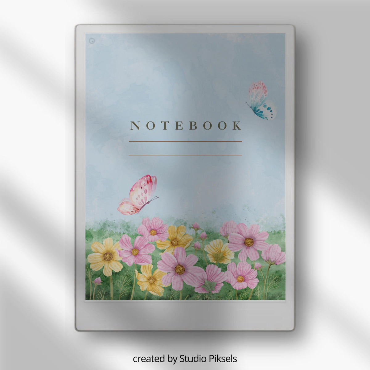 Artistic notebook cover bundle for the reMarkable Paper Pro featuring 13 colorful floral and botanical digital covers, planner aesthetics, and file organization layouts.