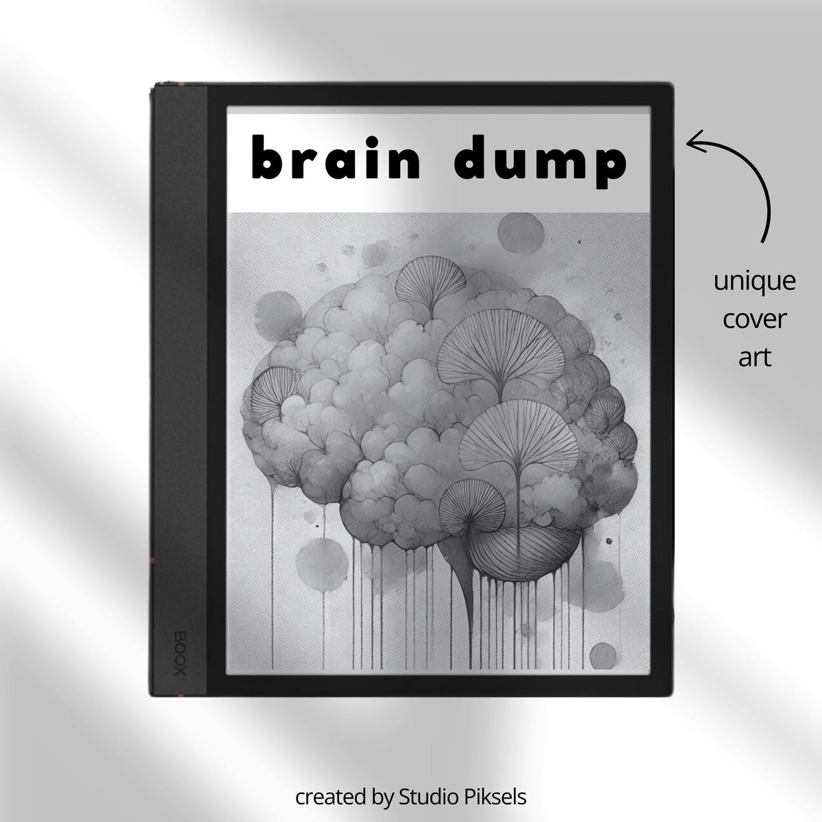 Brain Dump Notebook for BOOX Note with hyperlinked lined pages for brainstorming, planning, journaling, and digital note-taking.