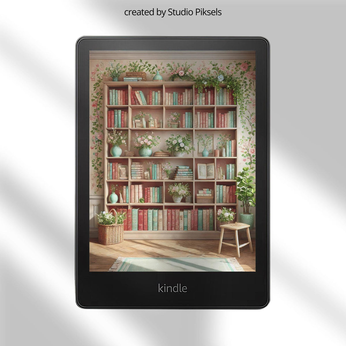 Custom Kindle Lock Screen with Bookcase