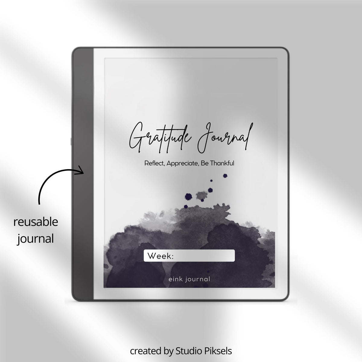 Gratitude Journal for Kindle Scribe with guided daily reflection pages, mindfulness prompts, and minimalist digital journaling layouts.