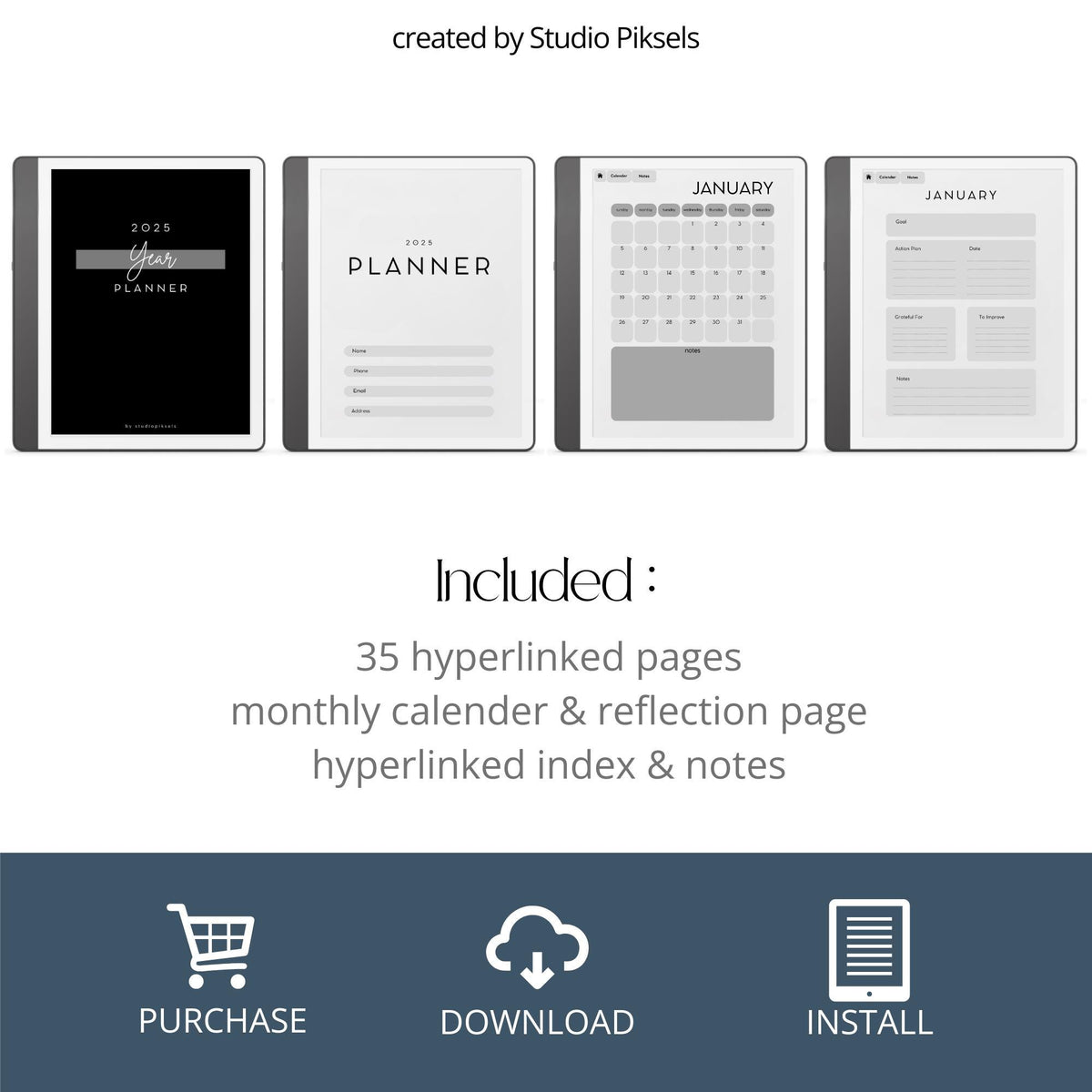 2025 Year Planner for Kindle Scribe