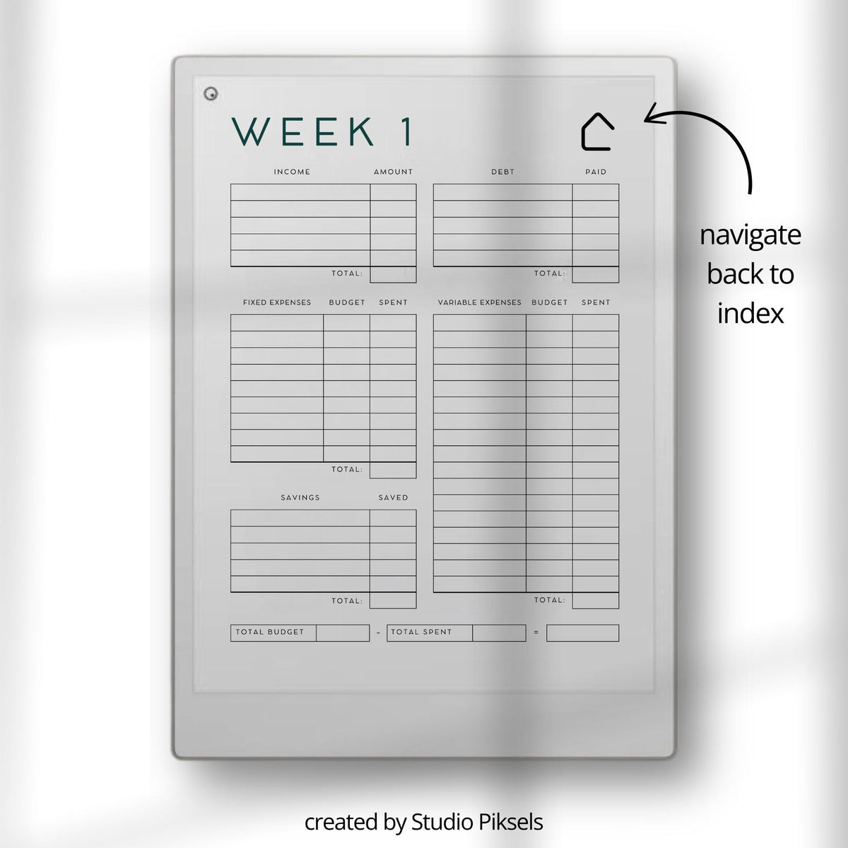 Budget Planner for reMarkable Paper Pro, Financial Planner, Money Planner, Budget Tracker, Finance Planner for Paper Pro,...
