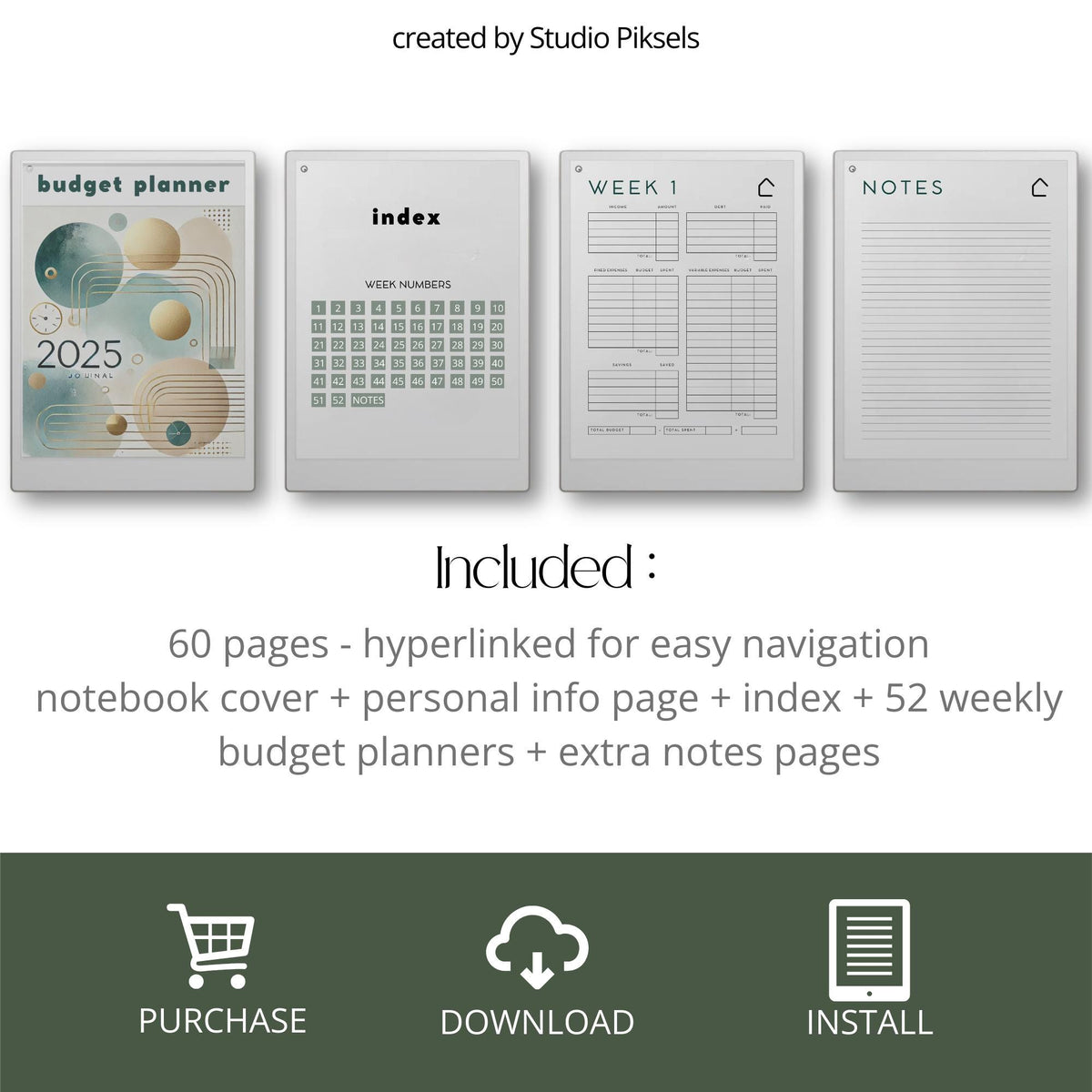 Budget Planner for reMarkable Paper Pro, Financial Planner, Money Planner, Budget Tracker, Finance Planner for Paper Pro,...