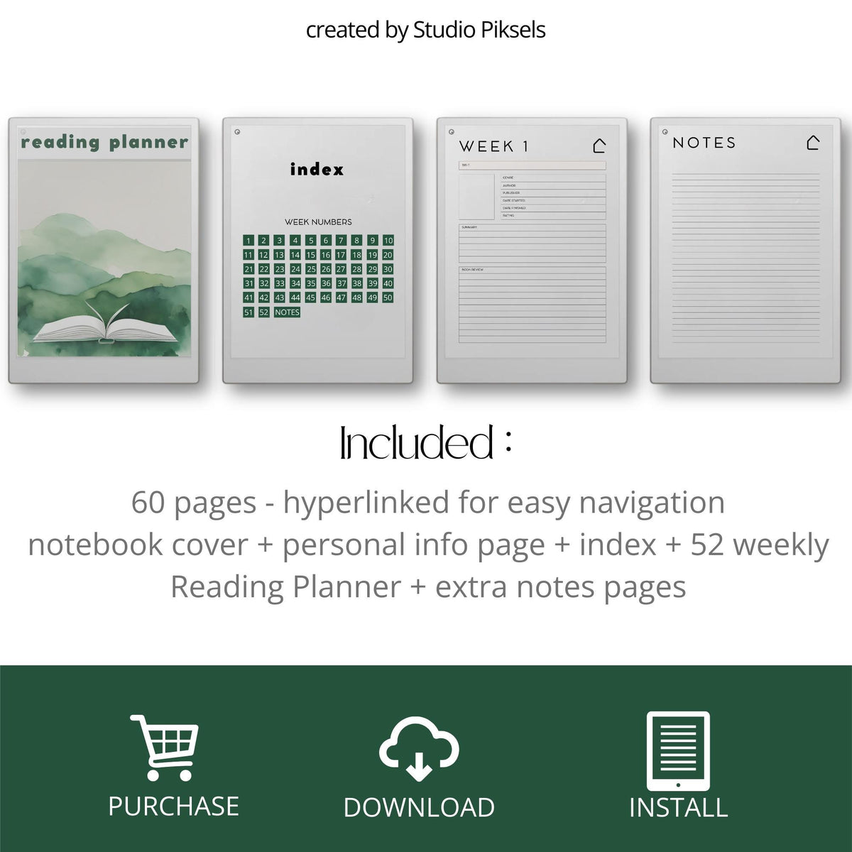 2025 Reading Planner for reMarkable Paper Pro