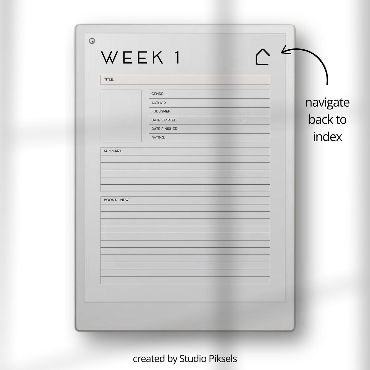 2025 Reading Planner for reMarkable Paper Pro