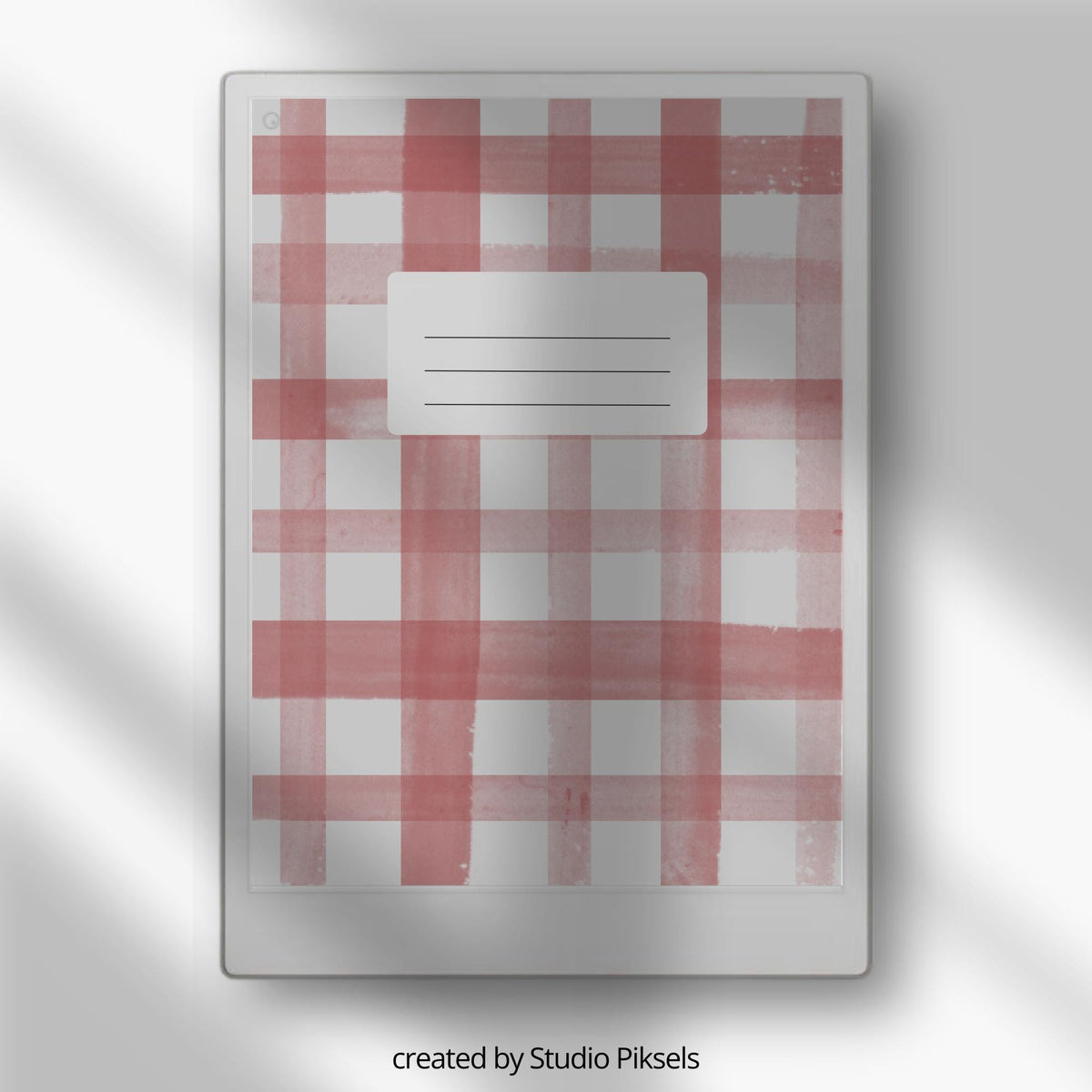 Plaid notebook cover bundle for reMarkable Paper Pro featuring 12 digital notebook cover designs with classic check patterns for organizing journals, planners, notes, and custom digital notebooks.