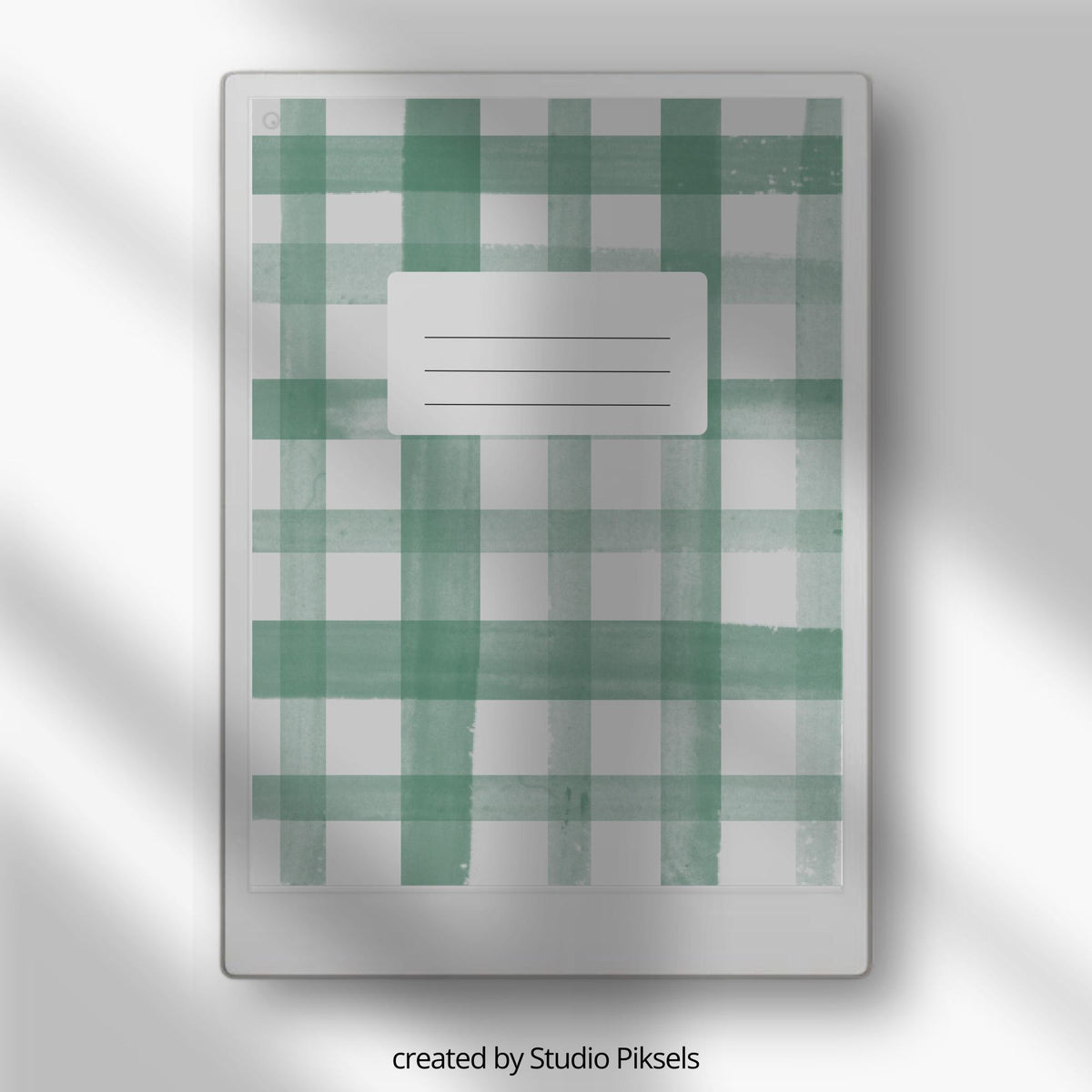 Plaid notebook cover bundle for reMarkable Paper Pro featuring 12 digital notebook cover designs with classic check patterns for organizing journals, planners, notes, and custom digital notebooks.