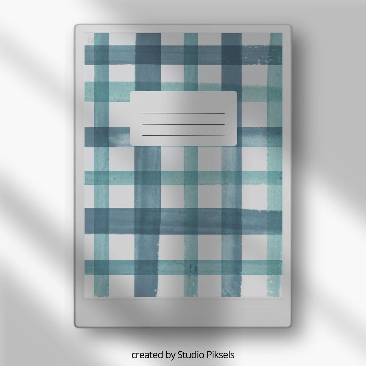 Plaid notebook cover bundle for reMarkable Paper Pro featuring 12 digital notebook cover designs with classic check patterns for organizing journals, planners, notes, and custom digital notebooks.