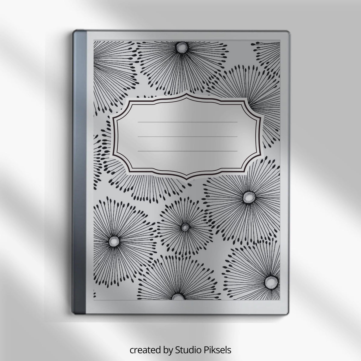 Floral Notebook Cover Bundle for reMarkable featuring 12 monochrome botanical PDF covers for planners, journals, sketchbooks, and digital notebooks.