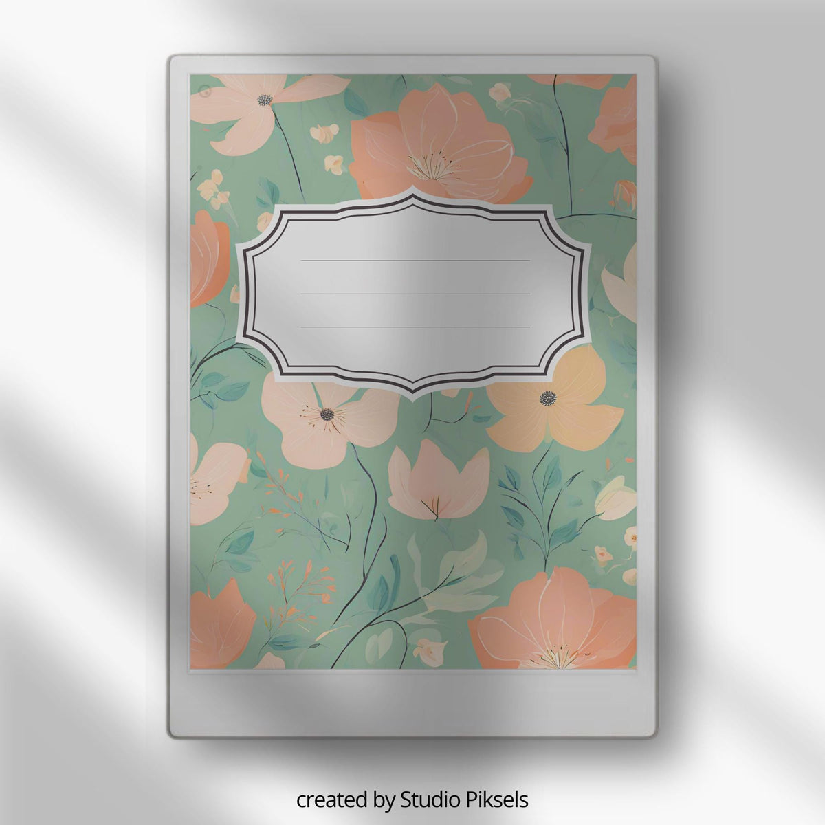 Floral notebook cover bundle for the reMarkable Paper Pro featuring 12 colorful botanical digital covers, flower patterns, and file organization layouts.