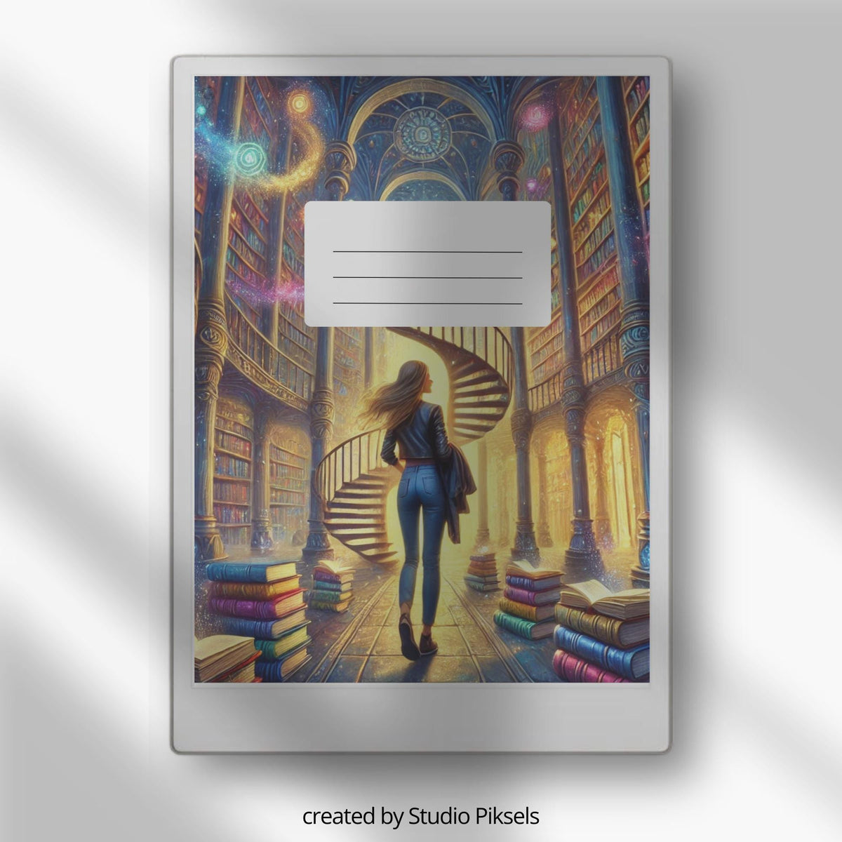 Fantasy Notebook Cover Bundle designed for reMarkable Paper Pro. This collection includes imaginative notebook covers featuring magical libraries, celestial landscapes, dreamy bookscapes, and whimsical nature-inspired artwork that bring creativity and personality to your digital workspace.