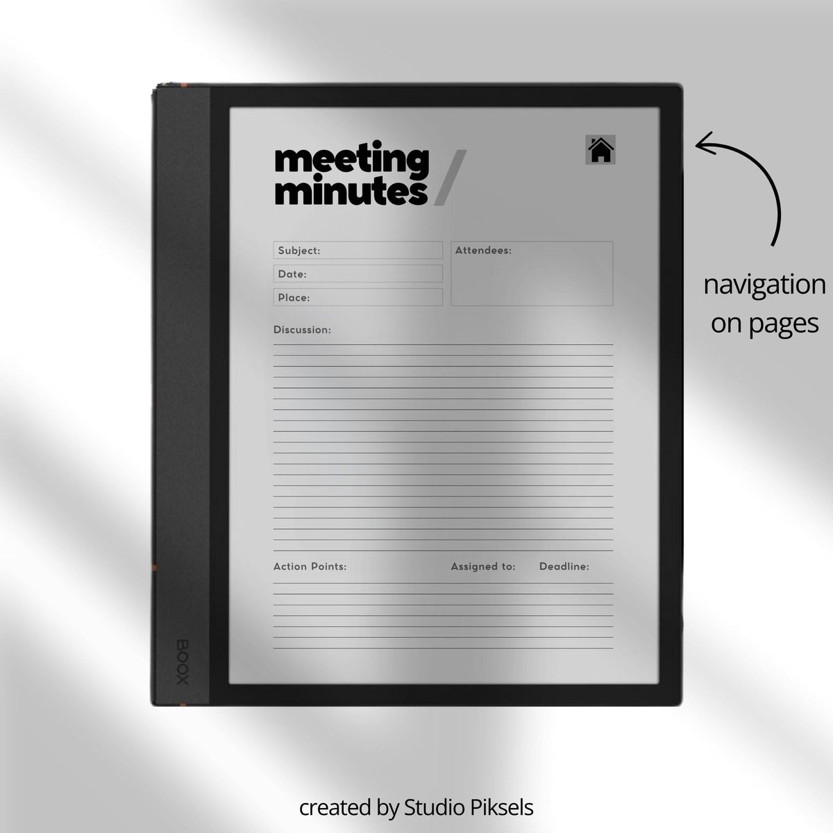 Hyperlinked Meeting Minutes Notebook for BOOX Note